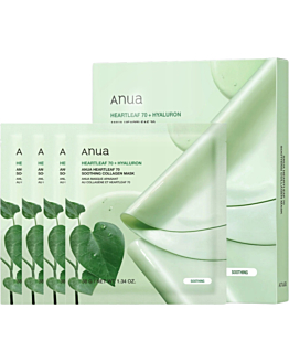 Anua Heartleaf 70 Maschera Lenitiva al Collagene, Maschera Viso al Collagene con Houttuynia Cordata, 4x38g
