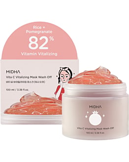 Midha Vita C Maschera Rivitalizzante Wash-off, Maschera per il viso con vitamina C e riso