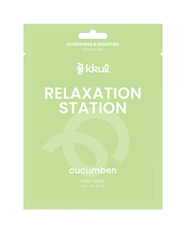 Kkul Relaxation Station Maschera in Tessuto al Cetriolo, Maschera per il Viso