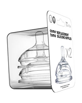 Comotomo Tettarelle Anticoliche in Silicone Flusso Medio, Confezione da 2