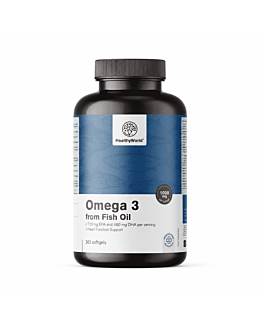 Healthy World Omega-3 1000 mg – z oleju rybnego, 365 miękki kaps.