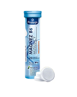 Protego Magnez B6 Musujący 20 tabletek musujących o smaku pomarańczowym