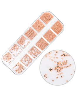 MollyNails Kasetka Z Ozdobami Bulion Różowe Złoto Rose Gold 1000 szt