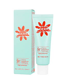 Be The Skin Sebum Zero Aloe Rice Vegan Sun Cream SPF 50+, PA++++, wegański matujący krem ochronny, 50 ml