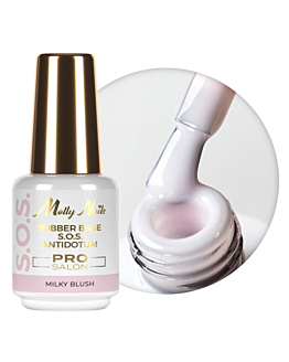 MollyNails S.O.S Antidotum Pro Salon Baza Kauczukowa Elastyczna Milky Blush 15 g
