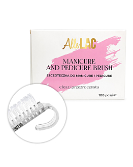 AlleLac Szczoteczka Do Manicure I Pyłu Mała Przezroczysta 100 szt.