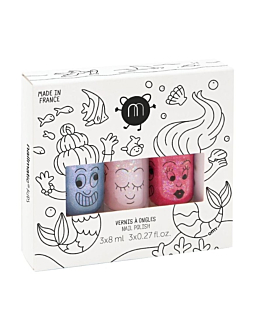 Nailmatic Kids Mermaid D zestaw lakierów do paznokci 3x8ml