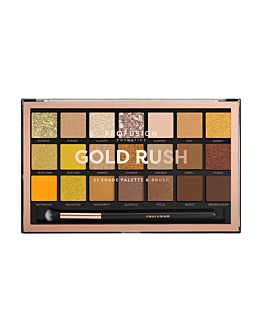 Profusion Gold Rush Eyeshadow Palette paleta 21 cieni do powiek z pędzelkiem