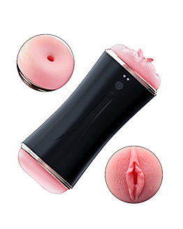 B-Series Fox Vibrating Masturbation Cup duży podwójny masturbator z możliwością regulowania ucisku podczas masażu