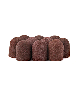 AlleMed Kapturki Ścierne Do Pedicure 13 mm Gradacja 120 Brązowe 10 szt