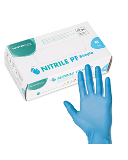 Master Glove PF Simple Rękawiczki Nitrylowe Bezpudrowe Niebieskie Rozmiar M 100 szt.