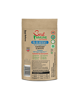 Best Immune Magnez Naturalny Glicynian Magnezu 500mg 100 wegańskich kapsułek Zwiększona biodostępność Eko opakowanie