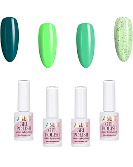 Allelac Zestaw Greens 4x6 g Lakier Hybrydowy Do Paznokci 4w1