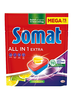 Somat Tabletki do zmywarki AiO Extra Lemon, 75 szt.