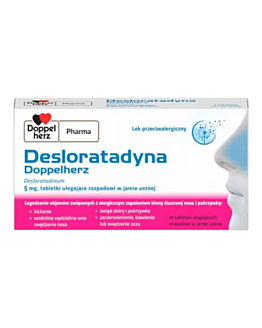Doppelherz Desloratadyna 5 mg 10 tabl. ulegające rozp. w jamie ustnej.