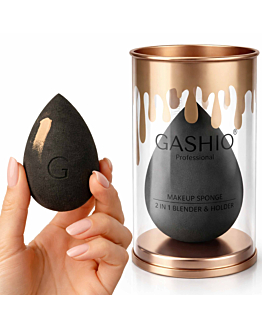 Gashio Gąbka do Makijażu Czarna 2w1 Make Up Blender Precyzyjna i Miękka PRO