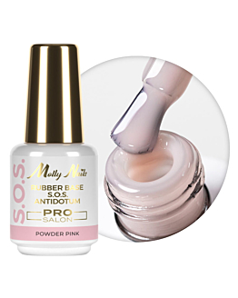 MollyNails S.O.S Antidotum Pro Salon Baza Kauczukowa Elastyczna Powder Pink 15 g
