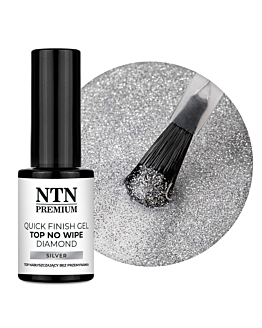 NTN Premium Top Hybrydowy Limited Edition Quick Finish Gel Diamond No Wipe Silver 7g