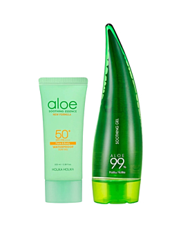 Holika Holika Zestaw: Aloe Sun Gel SPF50+ 100ml + Żel aloesowy 99% 250ml