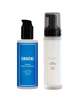 Annani Zestaw: Pianka oczyszczająca 200ml + Esencja kojąco-nawilżająca 125ml