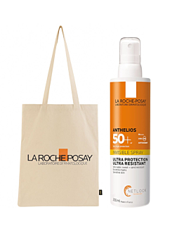 La Roche-Posay Zestaw: Anthelios Niewidoczny spray SPF50+ 200ml + Torba