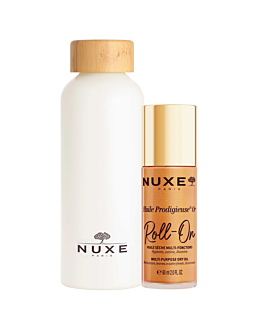 Nuxe Zestaw: HP Or Suchy olejek z drobinkami roll-on 60 ml + Butelka 500 ml