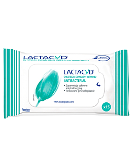 Lactacyd Antybacterial Chusteczki do higieny intymnej, 15 sztuk
