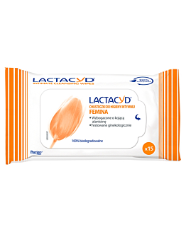 Lactacyd Femina Chusteczki do higieny intymnej, 15 szt.
