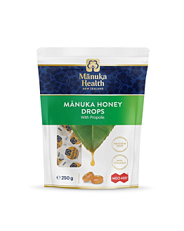 Cukierki z Miodem Manuka MGO 400+, Propolisem i Witaminą C, 250 G