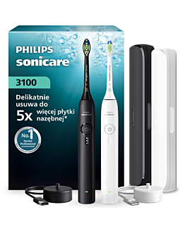 Philips Sonicare Szczoteczka soniczna HX4072/73 biała + czarna (dwupak)