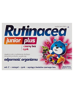 Rutinacea Junior Plus, Tabletki do ssania na wsparcie odporności dla dzieci, Smak owocowy