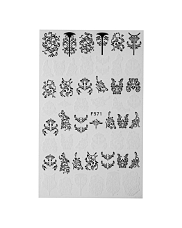 Allepaznokcie Naklejki Do Paznokci Cienkie Samoprzylepne Wzory Ornamenty F571