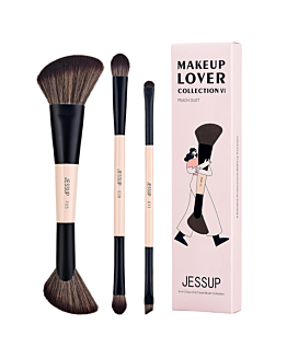 JESSUP 6-in-3 Duo-End Brush Versatility Collection zestaw dwustronnych pędzli do makijażu Peach Dust 3szt.