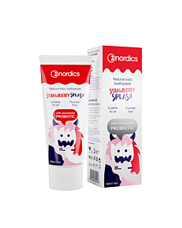 Nordics Natural Kids Toothpaste pasta do zębów dla dzieci bez fluoru Strawberry Splash, 50ml