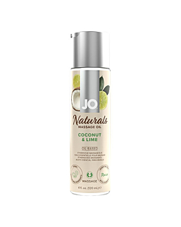 Naturalny Olejek Do Masażu O Zapachu Kokosa Z Limonką Naturals Massage Oil Coconut & Lime 120 Ml System JO
