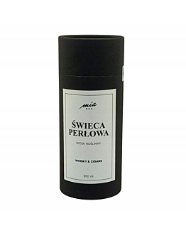 Miabox Świeca perłowa 650 ml  wosk roślinny, biały, Whisky&Cigars