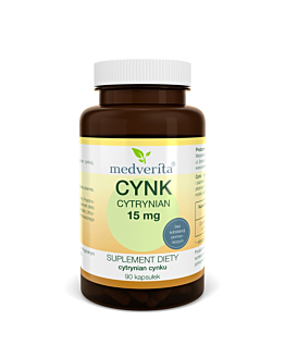 Medverita Cynk cytrynian 15 mg 90 kapsułek