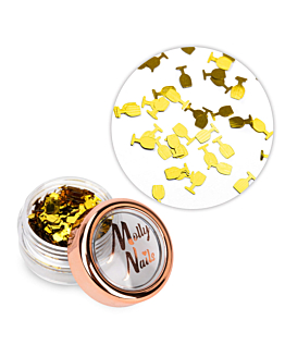MollyNails Ozdoba Do Paznokci Kieliszki Złote Holo 2 g