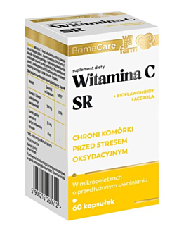 WegaFarm Witamina C SR+ bioflawonoidy i acerola 60 kapsułek