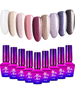 MollyNails Wedding Dream & Champagne Zestaw 9 Lakierów Hybrydowych Do Paznokci 8g