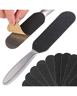 Allepaznokcie Tarka Do Pedicure z 10 Wymiennymi Wkładami 24,8 cm Metalowa Srebrna