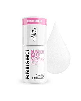 BrushUp! Rubber Base baza hybrydowa do paznokci Flash All White, 5g
