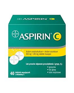 Aspirin C 400mg+240mg, 40 Tabletek musujących