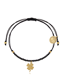 By Dziubeka Bracciale con pietre e fiorellino dorato