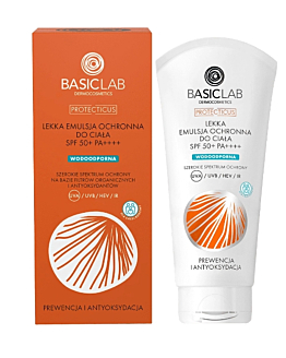 Basiclab Dermocosmetics Lekka emulsja ochronna do ciała SPF 50+, 100 ml