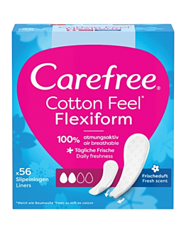 Carefree Cotton Flexi Form Fresh Salvaslip, 56 pezzi.