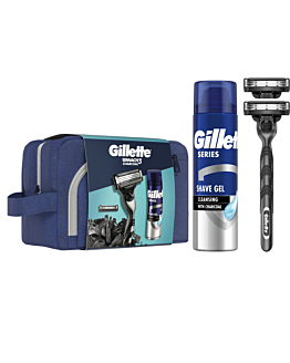 Gillette Zestaw Dla Mężczyzn Mach 3 Charcoal maszynka + żel + kosmetyczka