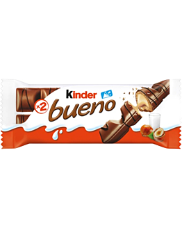 Kinder Bueno, Wafel w mlecznej czekoladzie wypełniony mleczno-orzechowym nadzieniem
