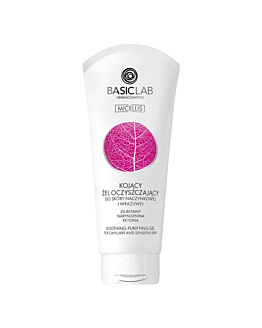 BasicLab Gel Detergente Lenitivo per Pelle Sensibile e con Capillari, 100 ml