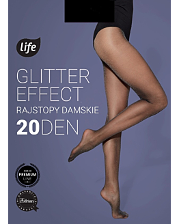 Life Rajstopy damskie Glitter Effect, 20 den nero/silver, rozm.3 granat